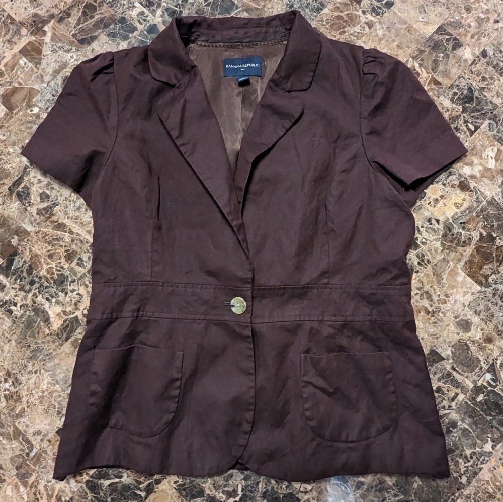 Banana Republic Brown Linen Blazer
